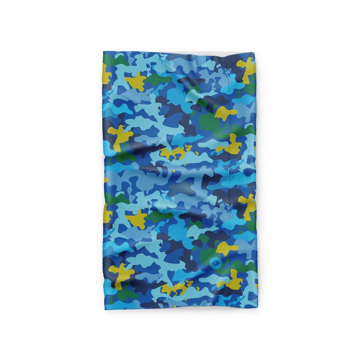Blue Camo Neck Doodah Tube for wholesale by Fat Lad At The Back