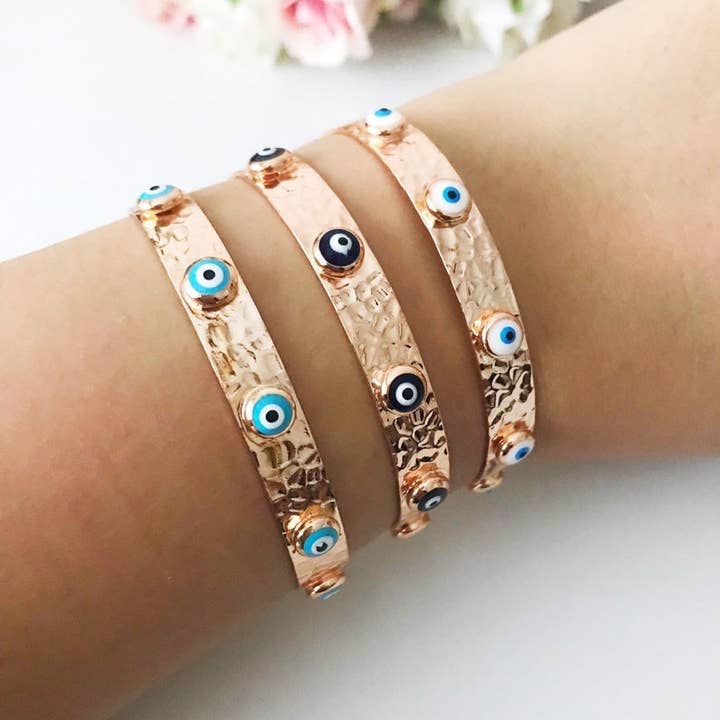 Evileyefavor - Venta al por mayor Brazalete - Pulsera brazalete, pulsera de mal de ojo, pulsera de plata de oro rosa