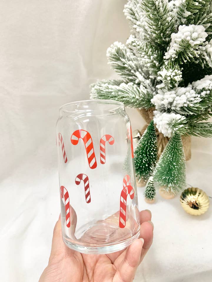 Tasse en verre Candy Cane 16 oz pour la vente par 1st Allie