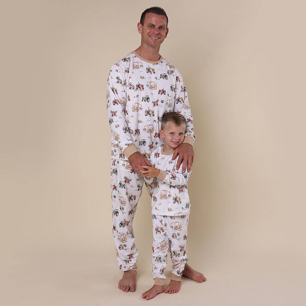 Snuggle Hunny – wholesale Sleepwear set – Kids – Diggers & Tractors Organic Kids Long Sleeve PJ Set4