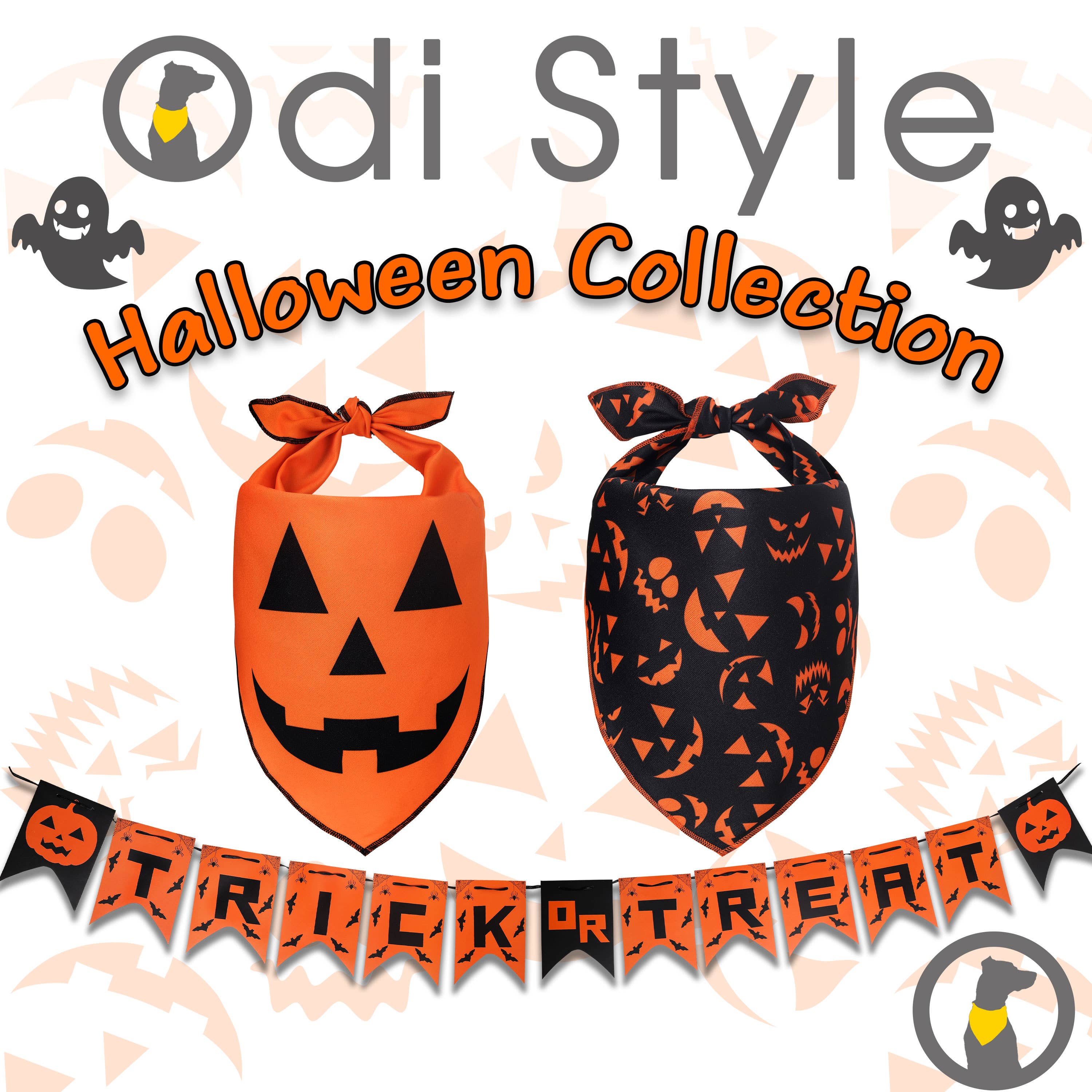 Odi Online - Wholesale Pet Bandana - Dog - Halloween Dog Bandanas and Banner Set3