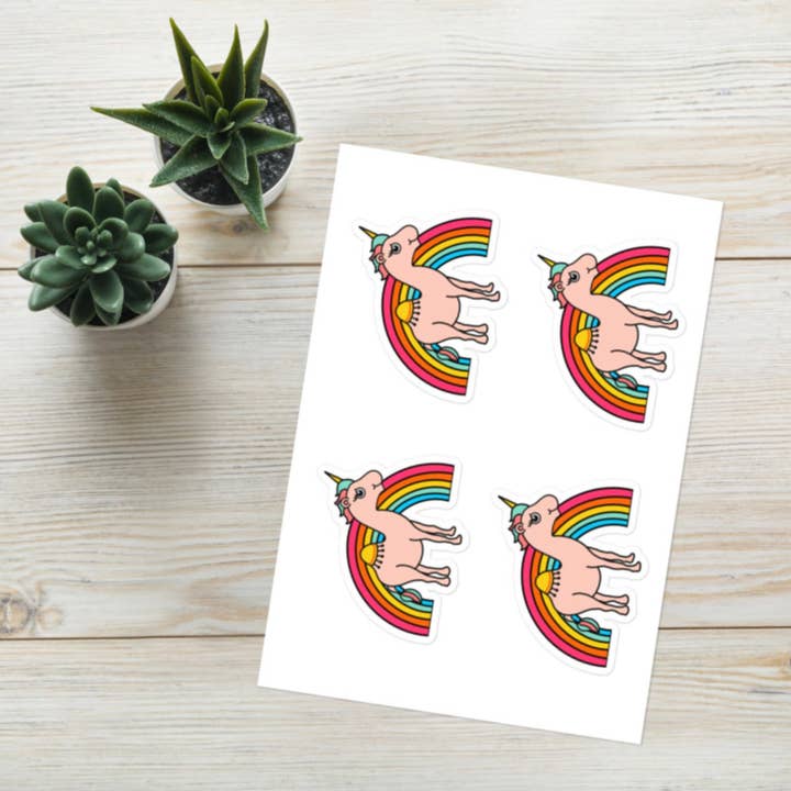 Sticker sheet - Unicamel Rainbow for wholesale by The Shamal