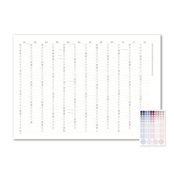 SANS.design - Wholesale Calendar - Calendar with adhesive dots 2026 - A2 / A13