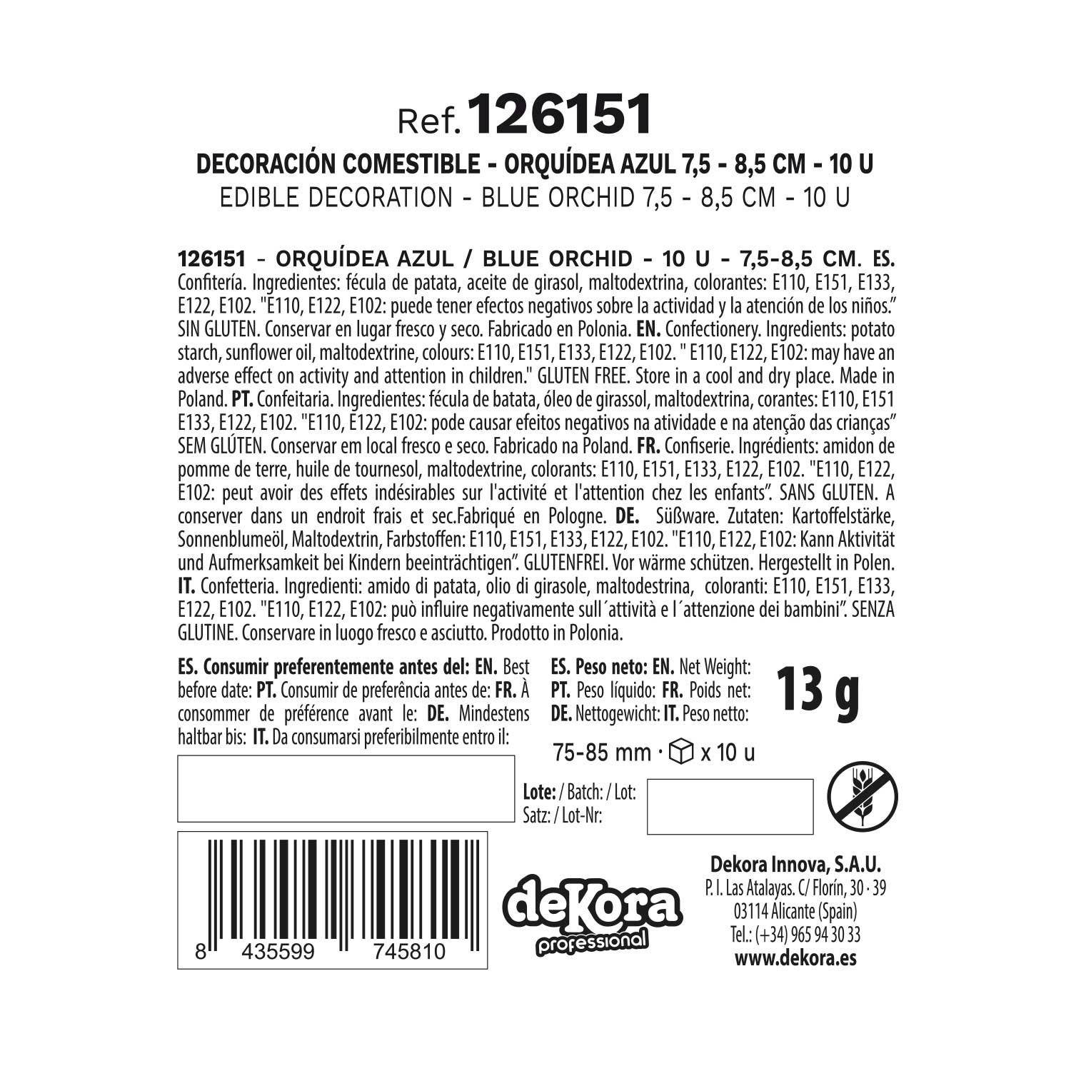 dekora – Engroshandel Kagepynt – Spiselige vaffelblomster til kage, 8,5 - 7,5 cm22