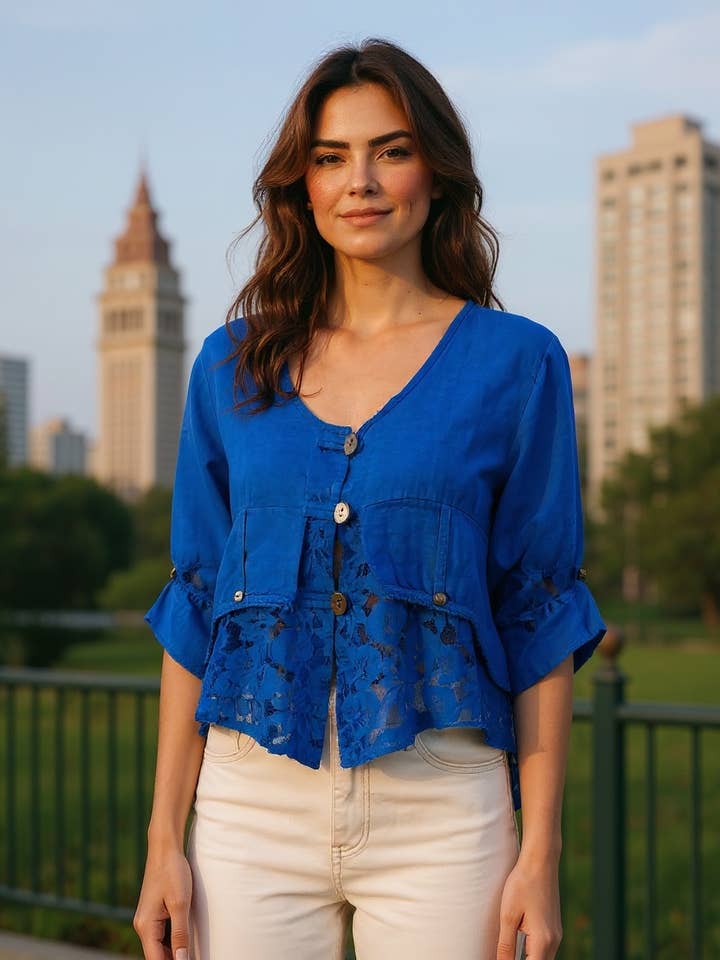 VEST IN LINEN 9207 SPRING SUMMER for wholesale by LINEN & COTTON HOUSE