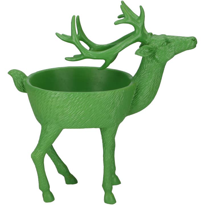 Poly Reindeer Fardin, L26cm, W14cm, H28cm, Matt Green for wholesale by Vosteen