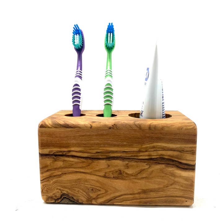 olivenholz-erleben - Wholesale Toothbrush Holder - “Manuel” toothbrush station made of olive wood