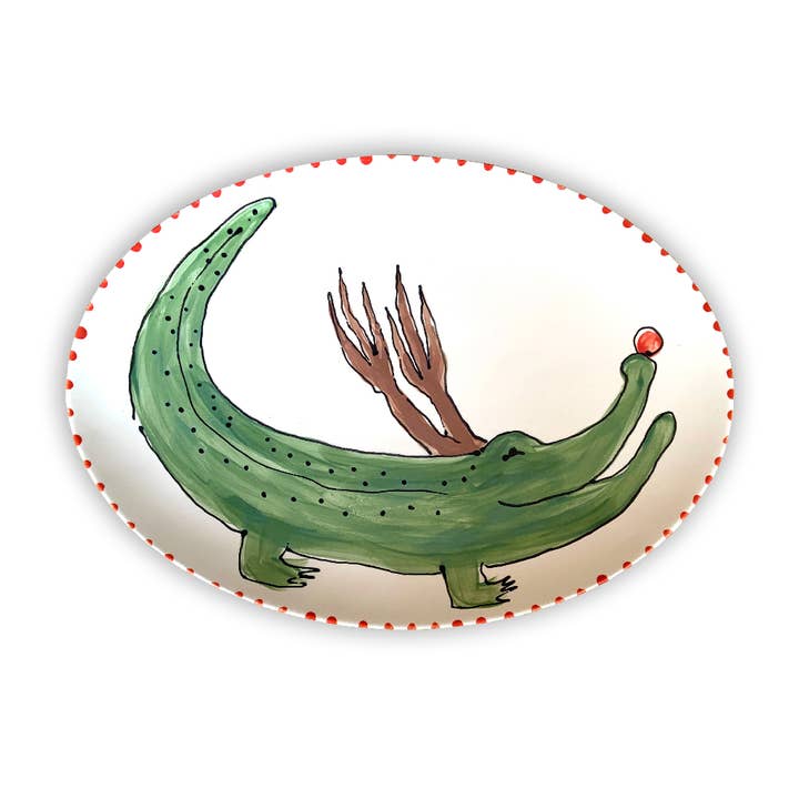 Reindeer Alligator Oval Platter for wholesale by Magnolia Creative Co.