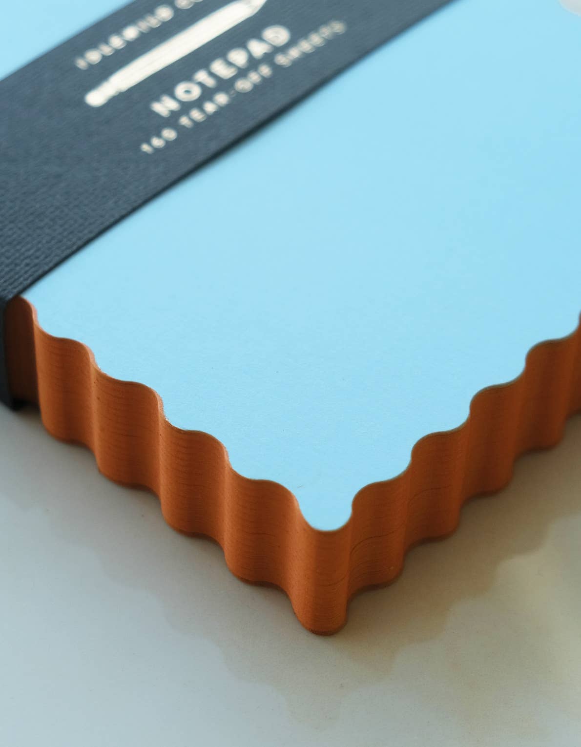 Idlewild Co. - Wholesale Notepad - Mini Wave Shaped Notepad | Sky + Tangerine Edge2