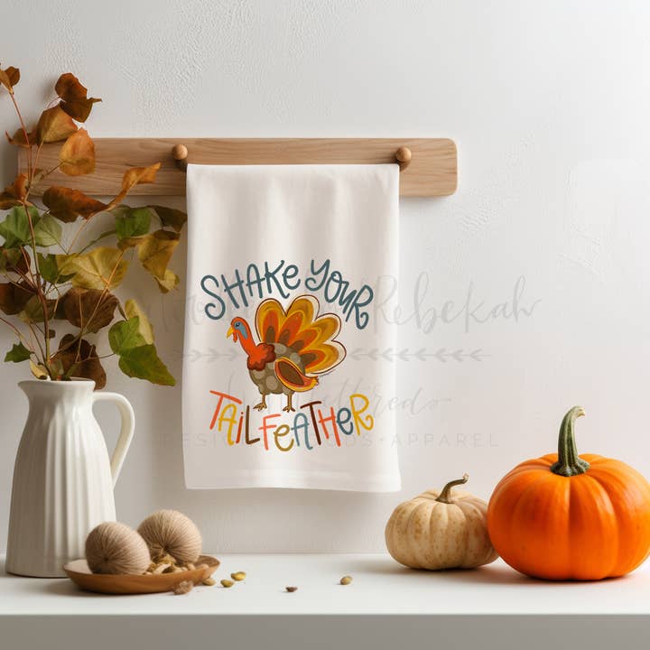 Shake Your Tailfeather Tea Towel for wholesale by Doodles By Rebekah