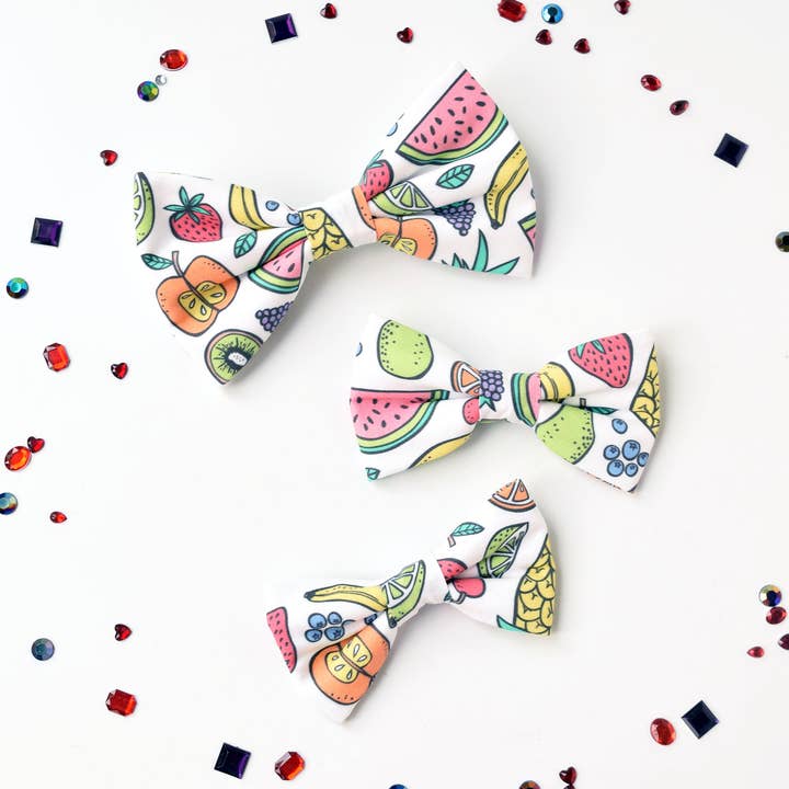 Nœud papillon pour chat ou chien aux fruits d'été - Nœud papillon pour animal de compagnie aux fruits mélangés pour la vente par CrazyCoolCat