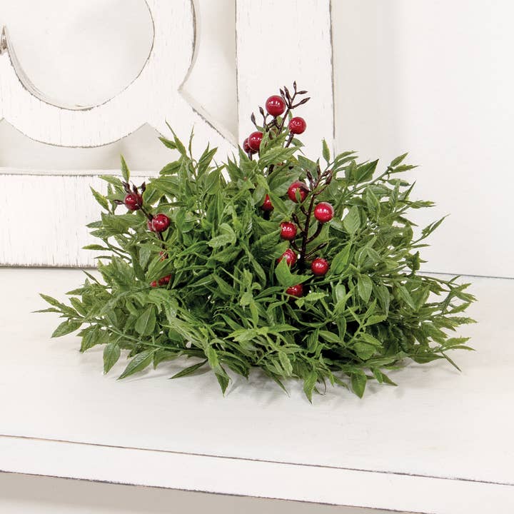 Col House Designs - Wholesale Artificial Plant - Lady Ruscus & Berries Half Sphere - 6.5"1