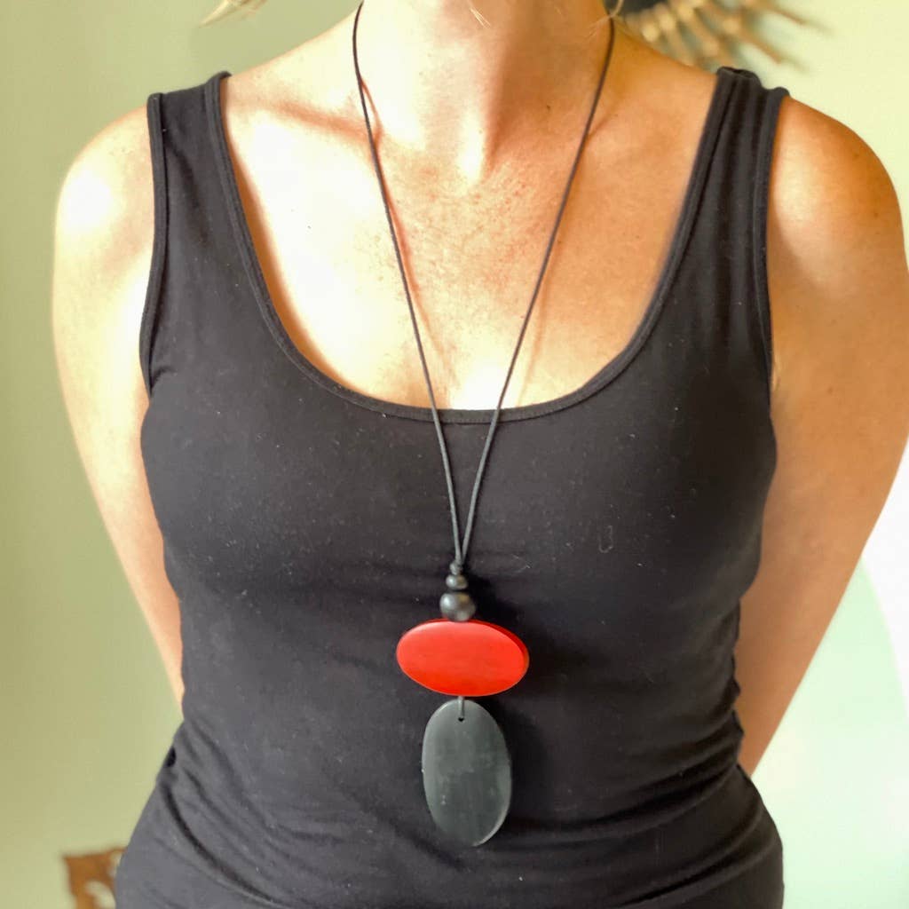 Suzie Blue Canada - Wholesale Pendant/Charm Necklace - Double Oval Pendant3