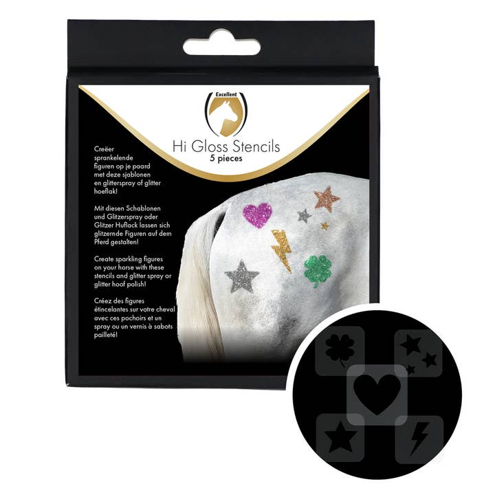 Hofman Animal Care - Wholesale Horse Conditioner/Grooming Aid - Excellent Horse Hi Gloss Stencils 5 pieces
