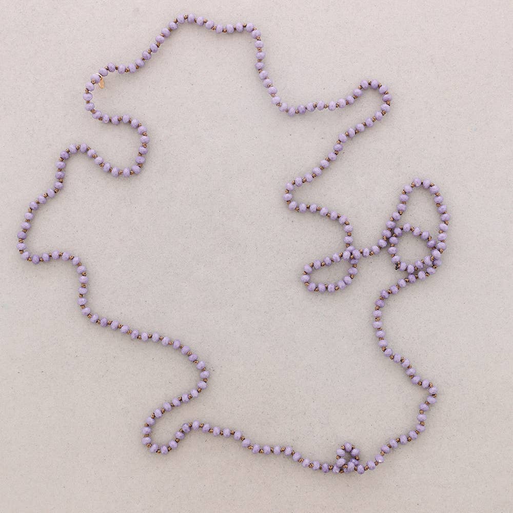 Sonata - Vendita all'ingrosso Collane di perline/perle - Collana lunga Sonata con nodi in cristallo sfaccettato 1,5 m x 6 mm3