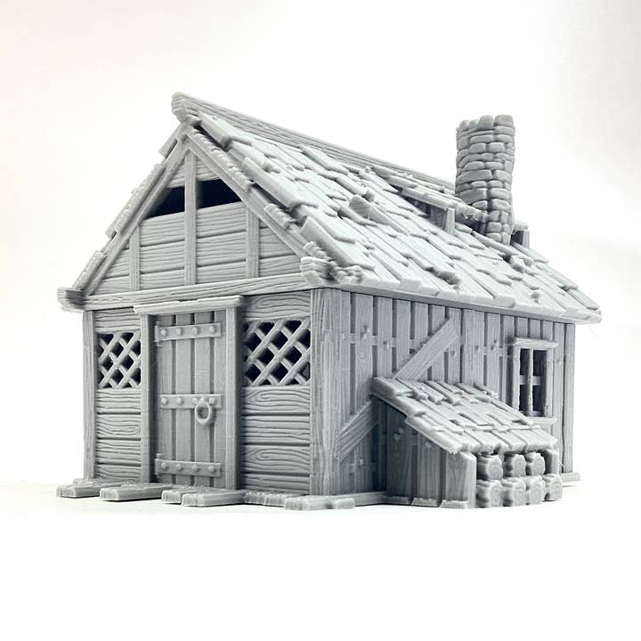 Lumberjack Hut 28mm tabletop sized playable house 3dpforu for wholesale by The Scale Grail