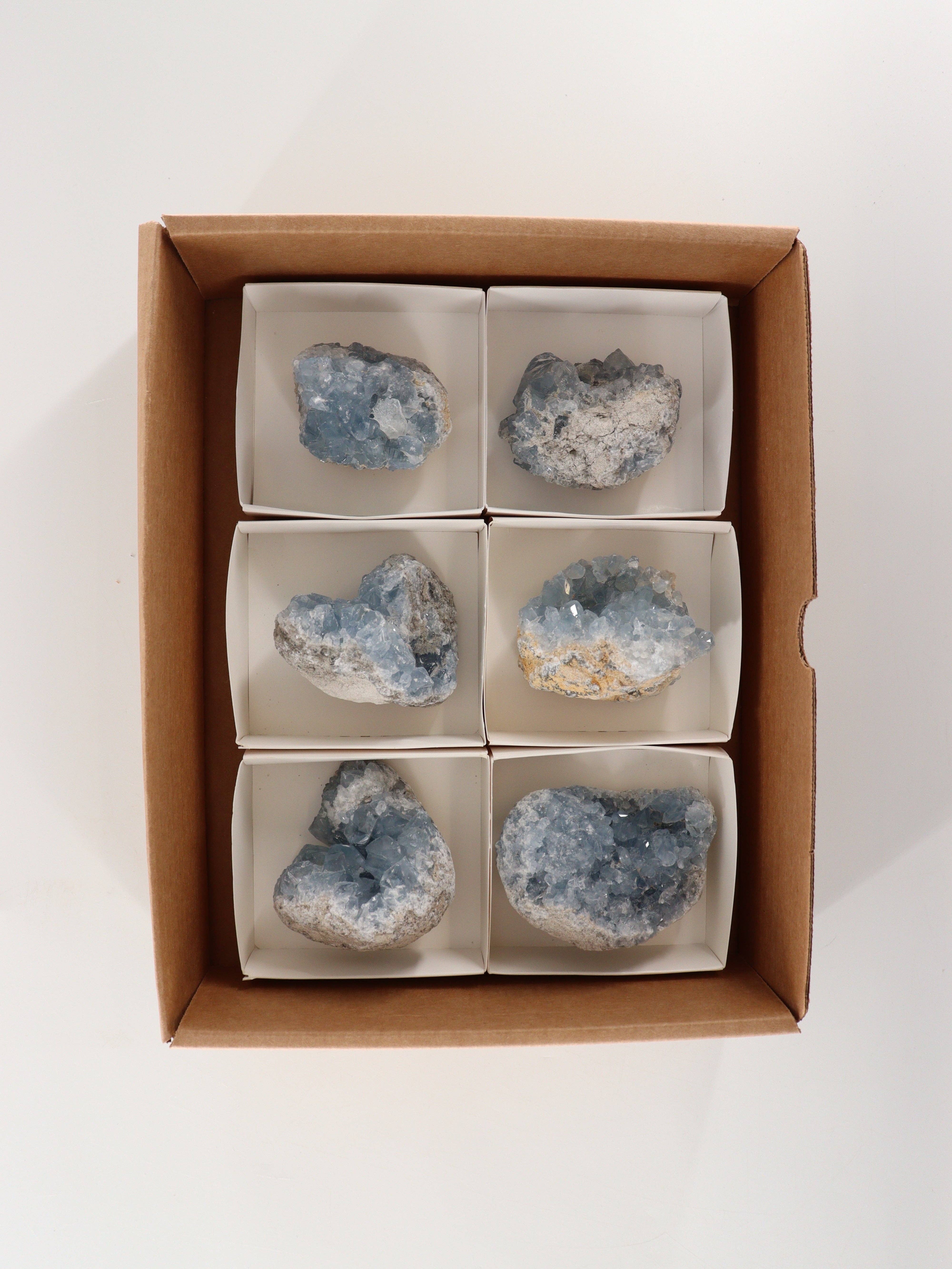 Mi Esperanza Minerals - Wholesale Spiritual Stone/Crystal - Celestite Clusters Set of 61
