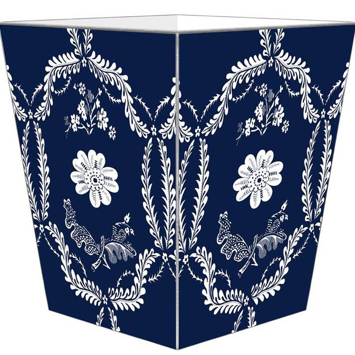 WB436- Navy Provincial Wastepaper Basket for wholesale by Marye-Kelley