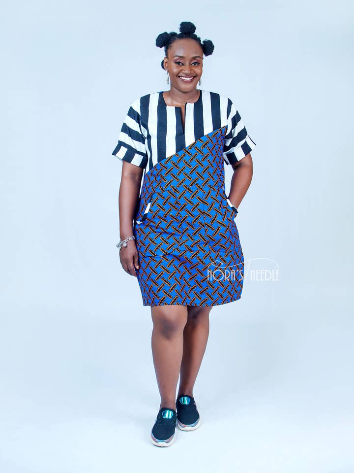 Ankara Shift Dress/ African Print Mapule Dress. for wholesale by Nora's Needle