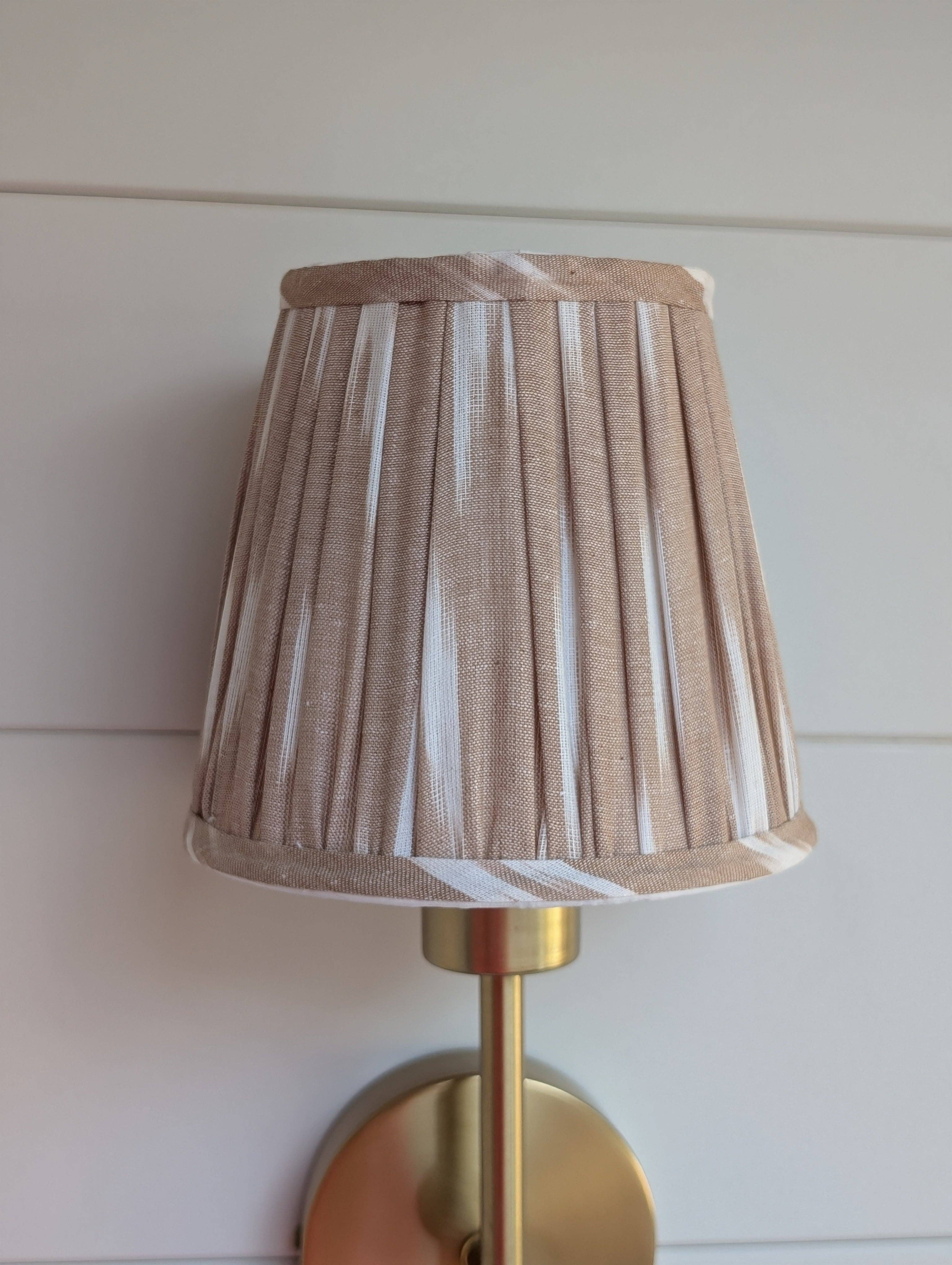 LNH EDIT - Wholesale Lamp Shade - Beige Ikat Pleated Lampshade2