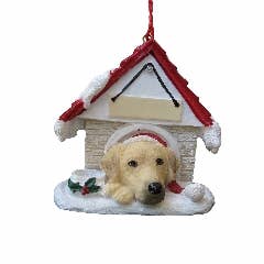 E&S Pets - Wholesale Ornament - Labrador, Yellow Doghouse Ornament