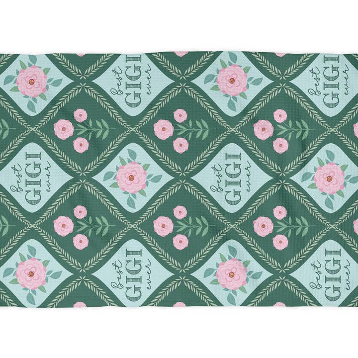 Canary Road - Wholesale Tea Towel - Floral Best Gigi Ever Mother's Day Gift Kitchen Towel Waffle1