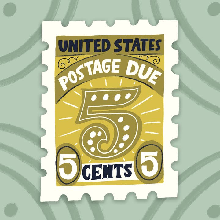 Vintage inspireret Porto Stempel Glossy Vinyl Sticker for engroshandel hos Wonder & Wild