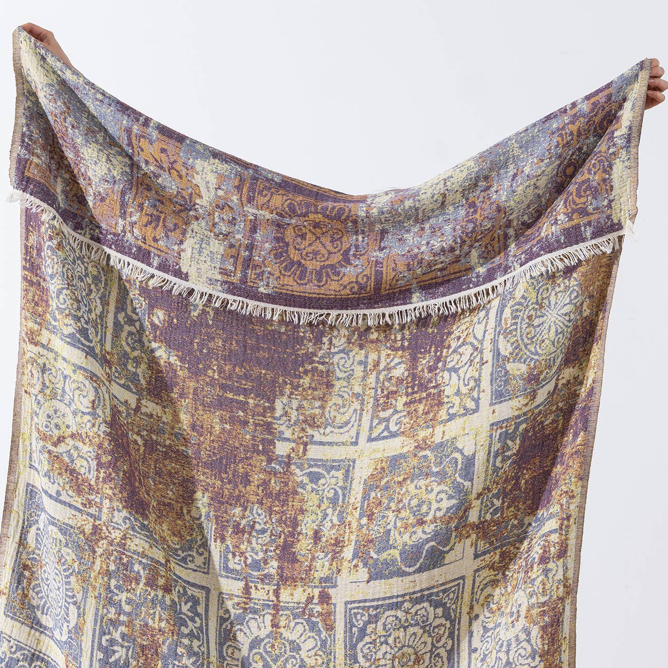 Kikoya – Großhandel Überwurfdecke – 100 % Baumwoll-Wohndecke im Landhausstil, 130 x 170 cm1