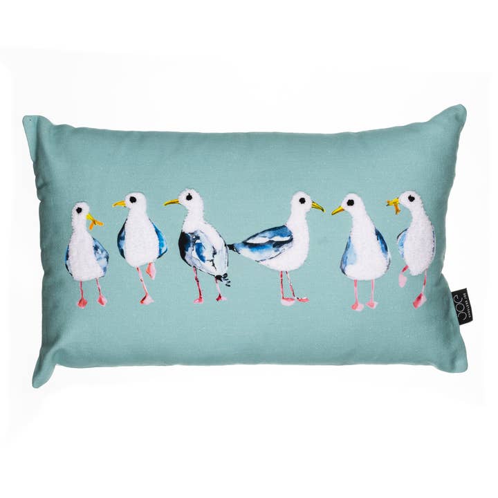 Shoeless Joe Ltd - Wholesale Throw/Decorative Pillow - Seagull Parade Cushion