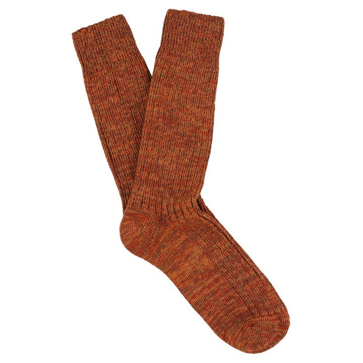 Men Melange Socks - Brick for wholesale by ESCUYER