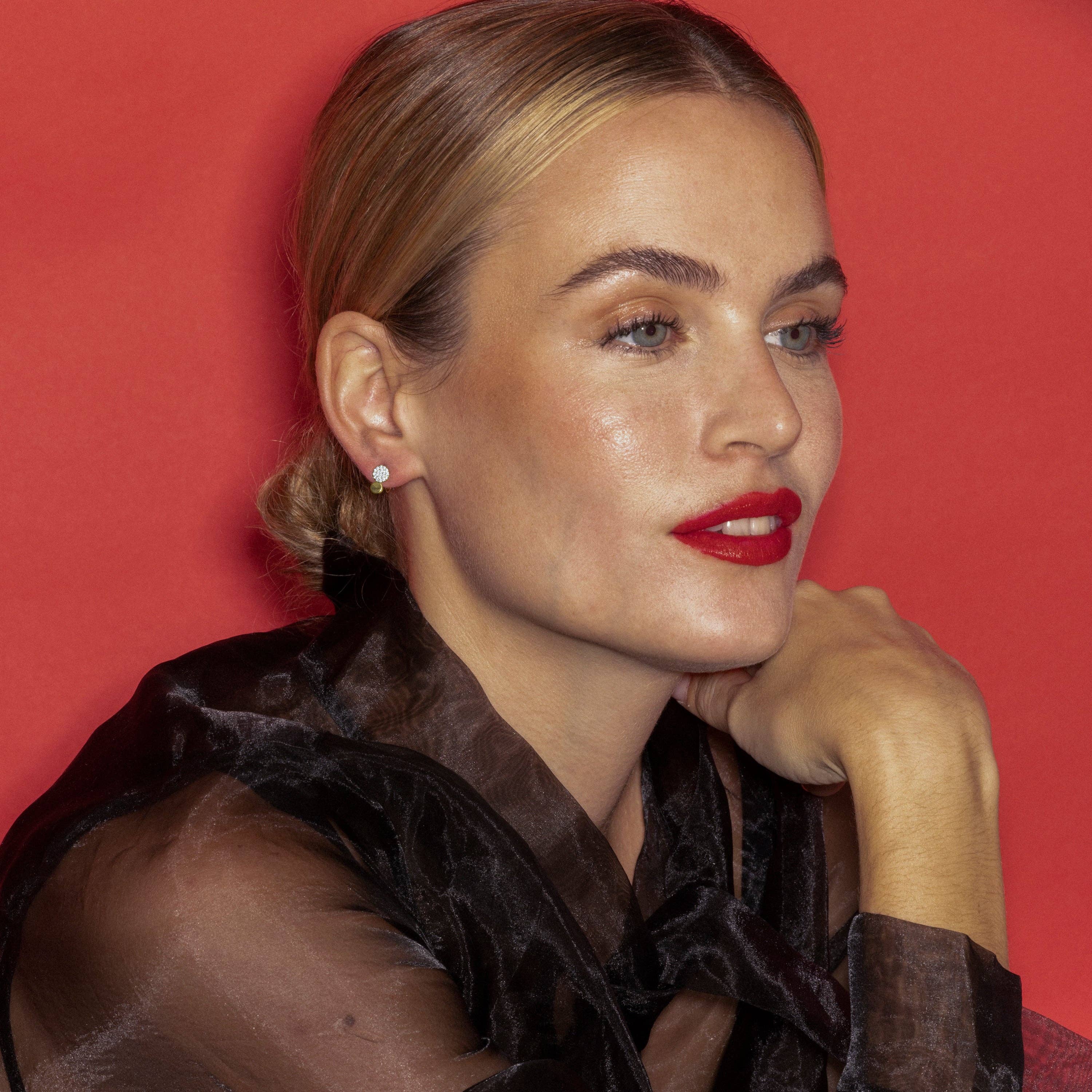 Luxenter - Wholesale Hangende/ronde oorbellen - Oorbellen met sprankelende zirkonia, 18k goud afwerking - Gudpe3