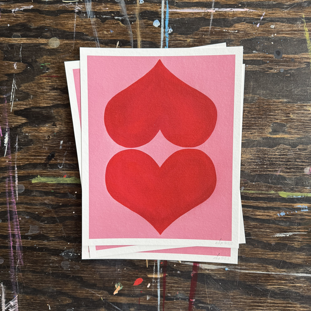 ALEX'S – wholesale Konsttryck – Kärlek är allt rosa och röda hjärtan tryck3