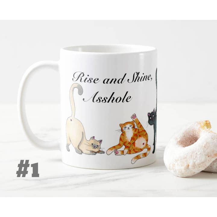 Lemon Zesty - Vendita all'ingrosso Tazza - Tazza con scritta «Rise and Shine, Asshole»1