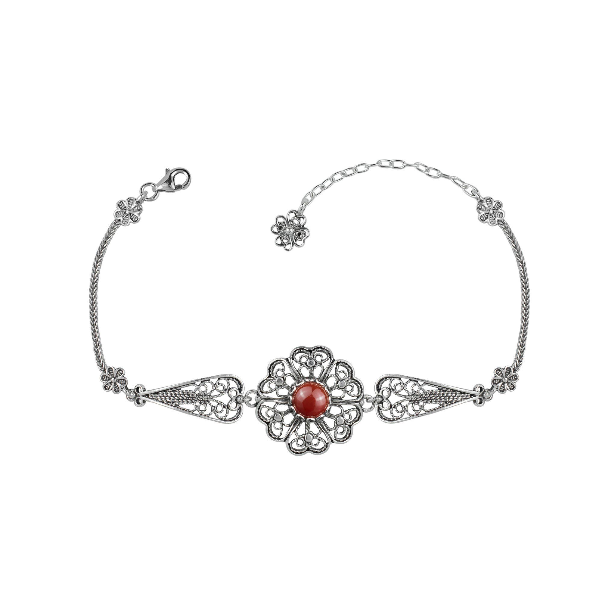 Filigranist Jewelry - Wholesale Link & Chain Bracelet - Sterling Silver  Clover Flower Woman Link Bracelet0