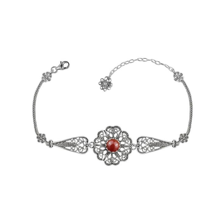 Filigranist Jewelry - Wholesale Link & Chain Bracelet - Sterling Silver Clover Flower Woman Link Bracelet