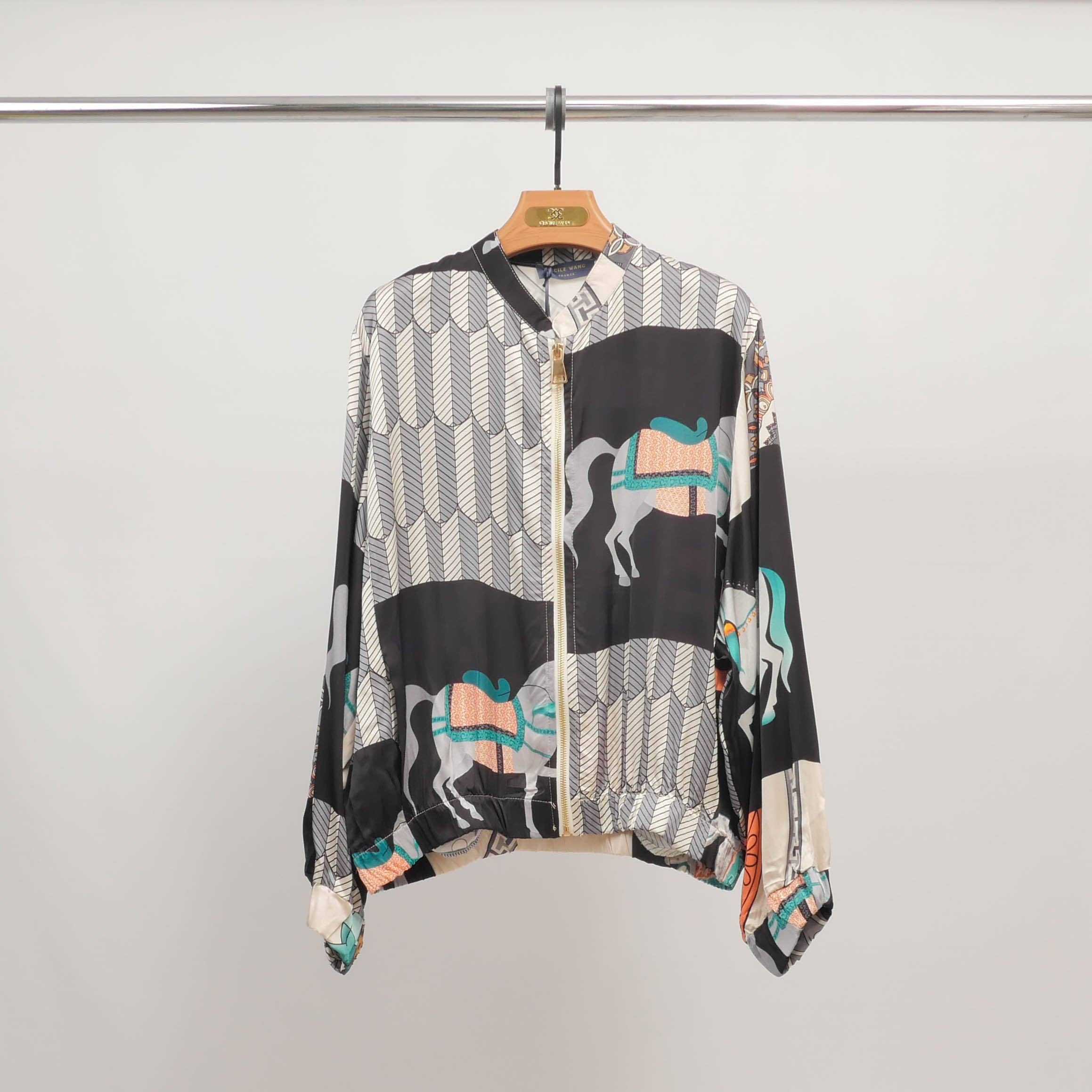 Cecile Wang - Wholesale Jacket - Women's - Horse print jacket in silk viscose KD8772VS-21