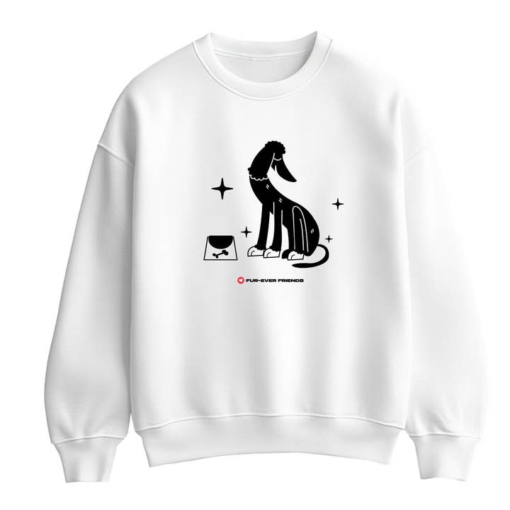 Felpa Unisex Bianca Charm Dog per la vendita all'ingrosso da parte di Motiva Gifts