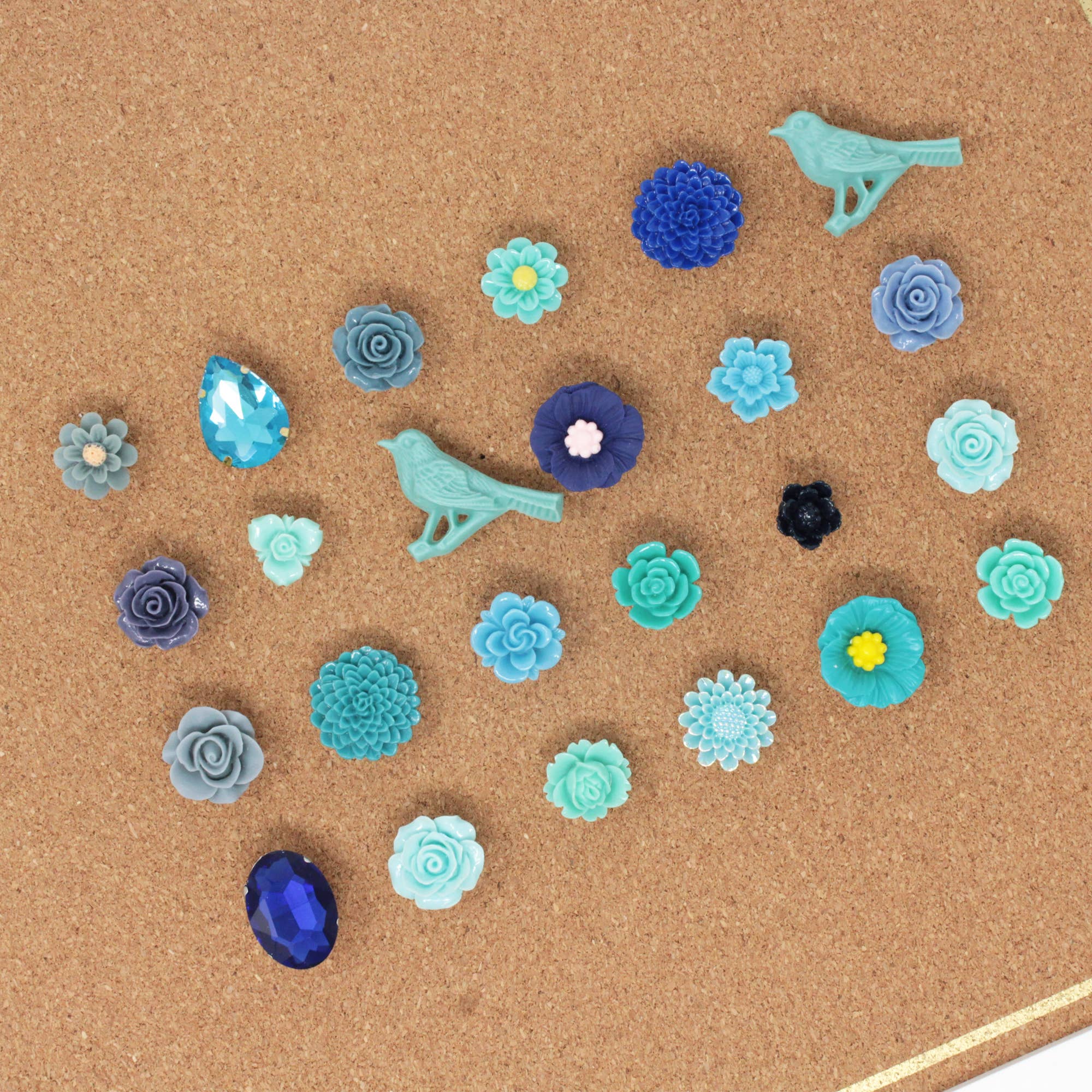 Merry Alchemy - Vendita all'ingrosso Puntine - Set puntine da disegno fiore blu1