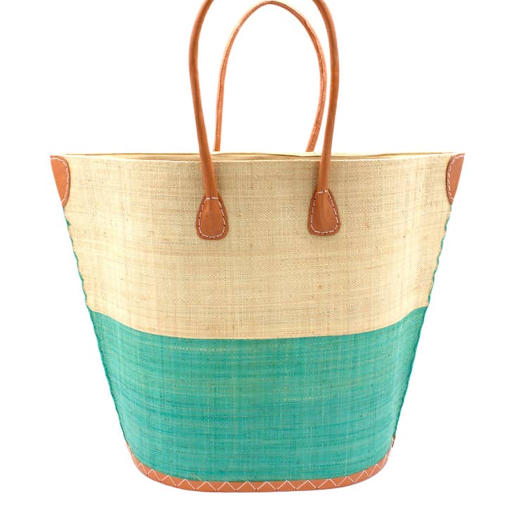 Shebobo - Wholesale Tote Bag - Women's - Santa Cruz Two Tone Large Straw Tote Bag