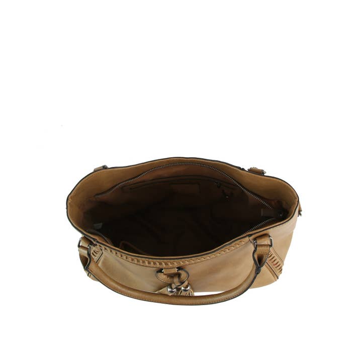 Handbag Factory Corp - Wholesale Shoulder Bag - Women's - Whipstitch Tassel Bead Accented Shoulder Tote7