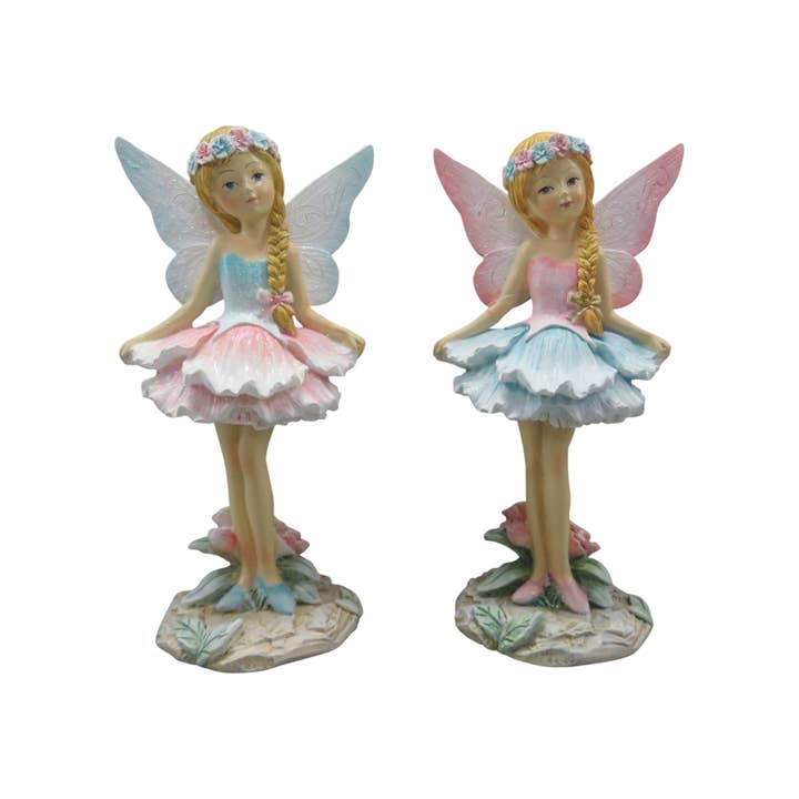 16cm Fairy with Pink & Blue Dress 2 Asstd for wholesale by Cubby House by Malmar
