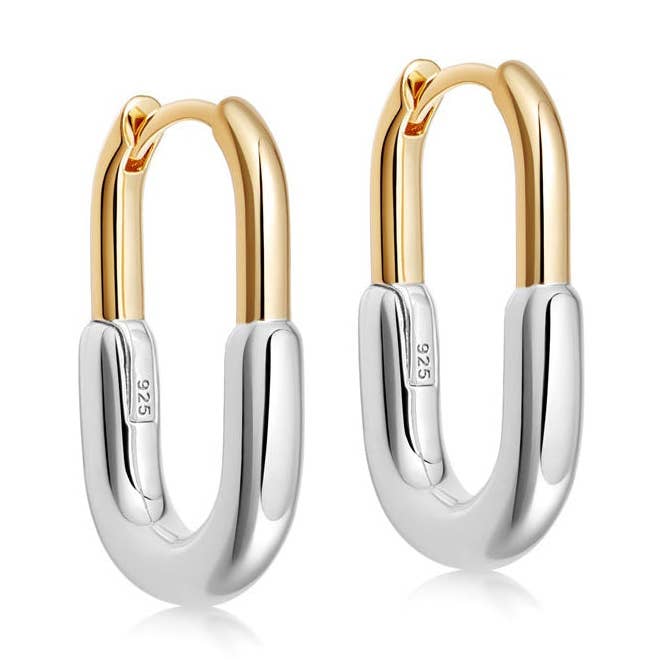 Tvåfärgade U-örhängen för wholesale av Gold Trip