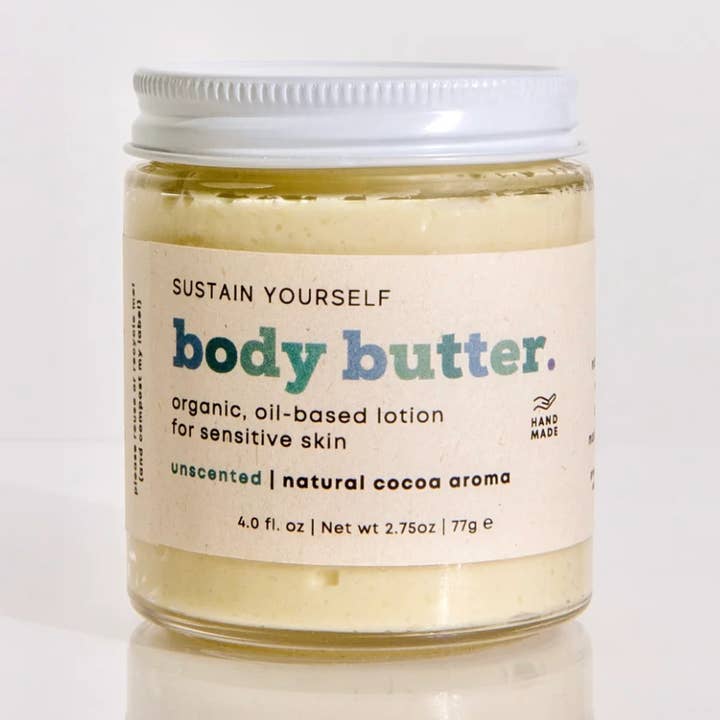 Organic Unscented Body Butter for wholesale by Sustain Yourself
