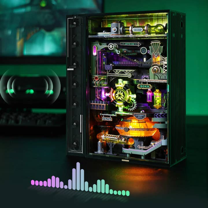 Robotime - Wholesale DIY Craft Kit - MR04S ROKR Alchemy City Marble Run Mechanical 3D Puzzle1