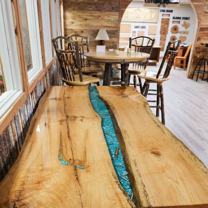 Oak River Epoxy Table for wholesale by Tin Roof Kitchen & Home