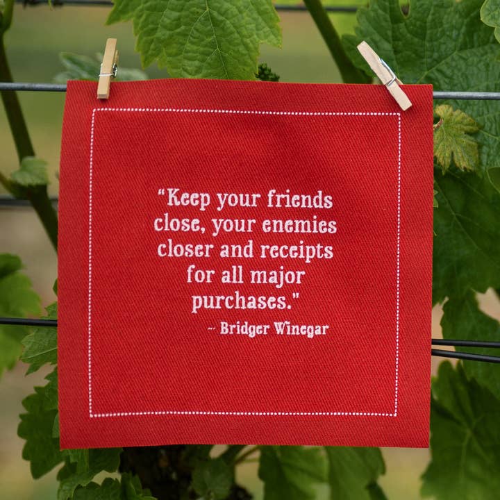 Five Star Napkins Inc. - Wholesale Disposable Napkin - Christmas Quotes - Red Cotton Cocktail Napkins x 50