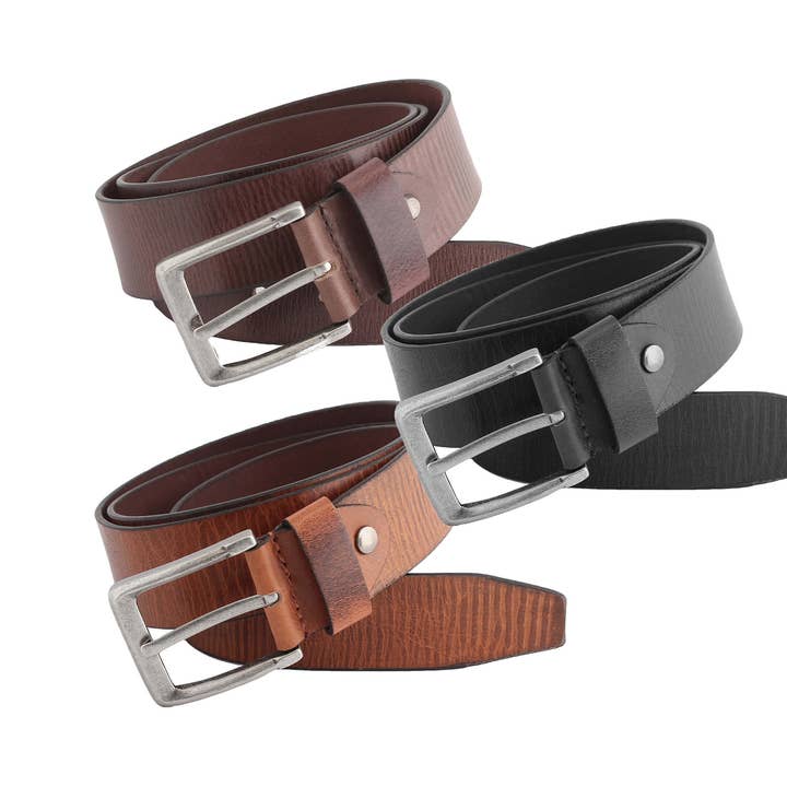 Cinto de ganga em pele para homem 4 cm de largura 110 a 140 por atacado de Greenwood