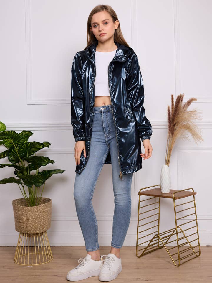 SOFTY - Vente Veste – femme - Blouson à capuche imperméable effet irisé S560219