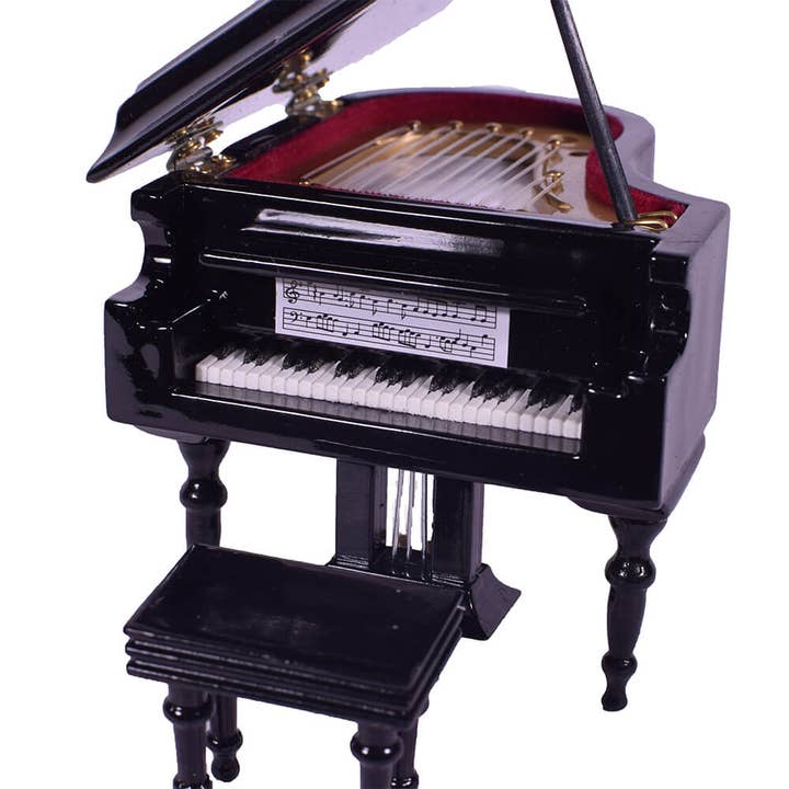 giftland - Wholesale Decorative Tabletop Object - Wooden Black Grand Piano Miniature 10cm1