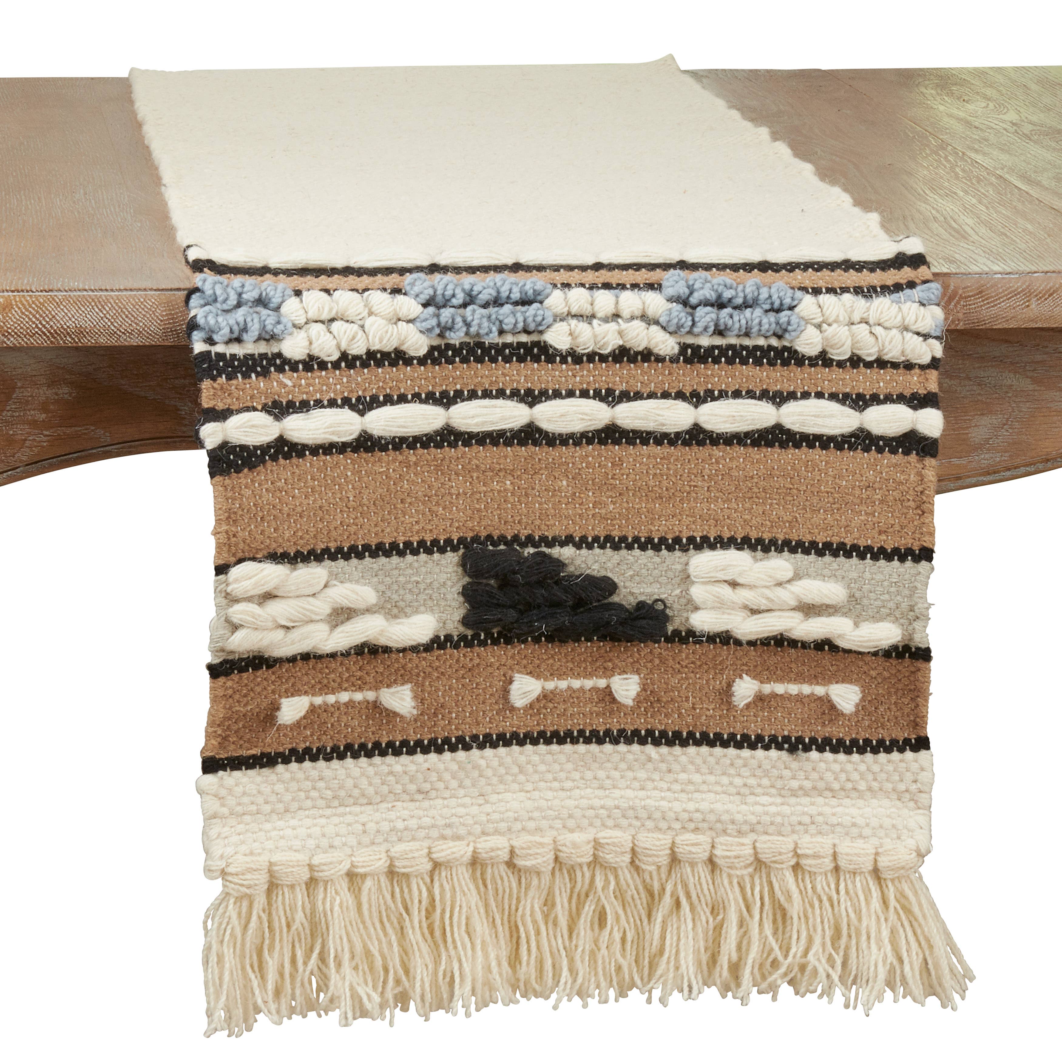 Saro Lifestyle – wholesale Table runner – Textured Boho Runner0